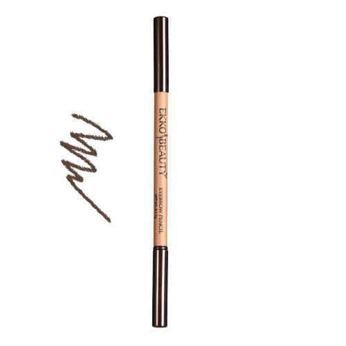 Permanent wax eyebrow pencil with brush EKKOBEAUTY / Brown