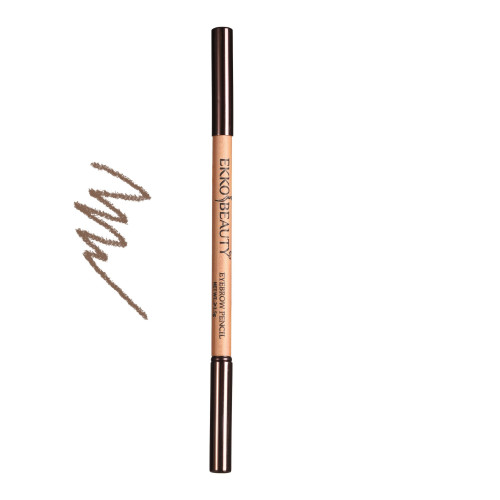 Permanent wax eyebrow pencil with brush EKKOBEAUTY / Medium brown