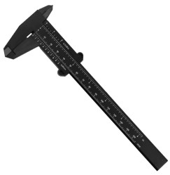Plastic eyebrow caliper with steel rod / black, 150 mm