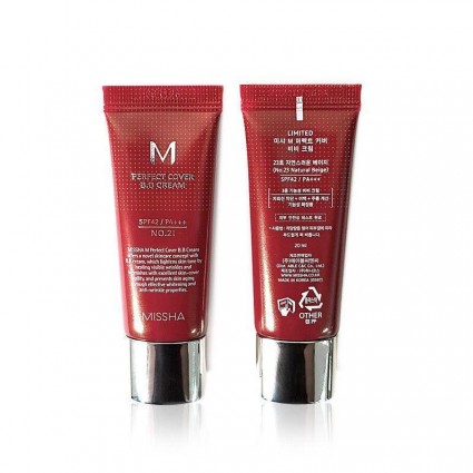 Тональний крем Missha BB-крем M Perfect Cover №21 світлий беж, 20 мл