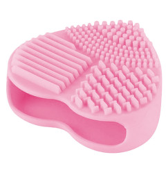 Silicone brush cleaner "heart" / pink