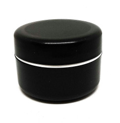 Cosmetic jar with a twist-off lid for storage, 1 pc. - black with a silver stripe, 50 g