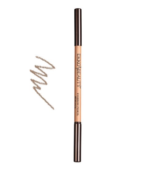 Карандаш для бровей восковой стойкий с щеточкой EKKOBEAUTY / Light brown