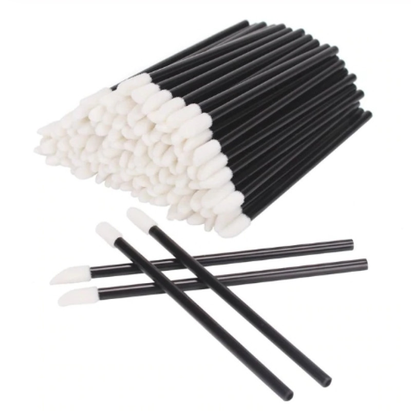 MMACROBRUSHES applicators for eyebrows, eyelashes, lips - black, 50 pcs/pack