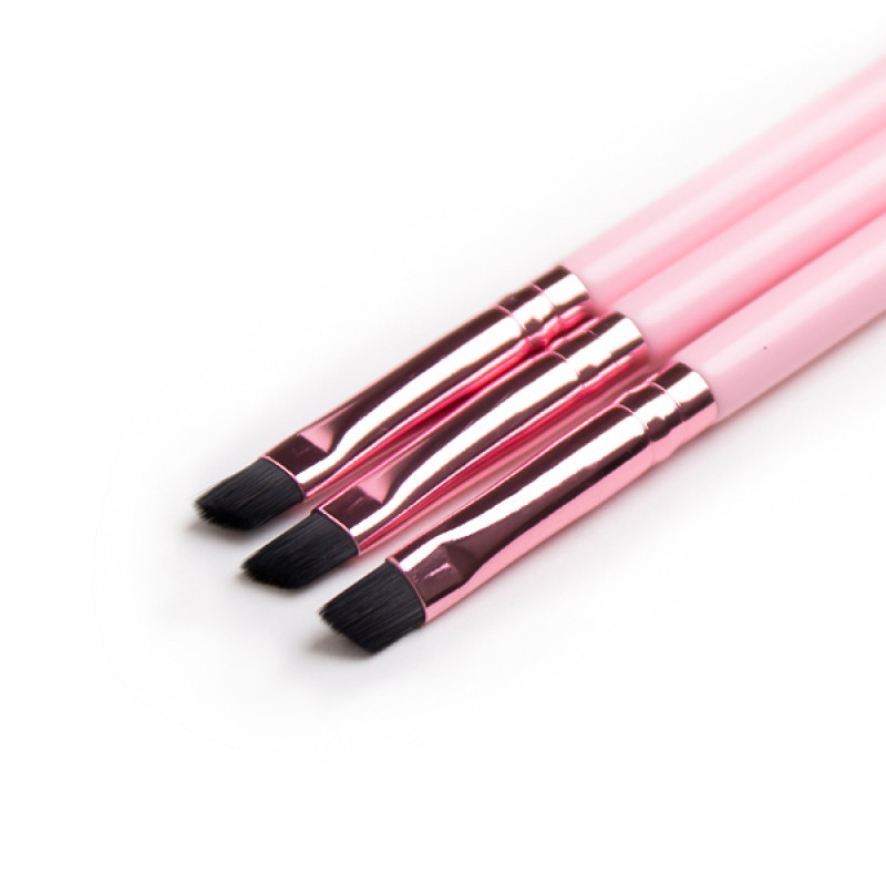 Pędzelek kątowy LASH SECRET z różową rączką
