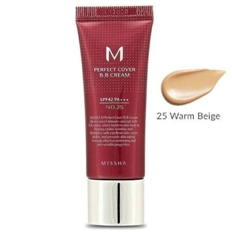 Тональний крем Missha BB-крем M Perfect Cover №25 теплий беж, 20 мл
