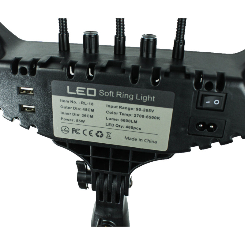 Ring lamp LED RL-18 45cm, 55W with bag and tripod