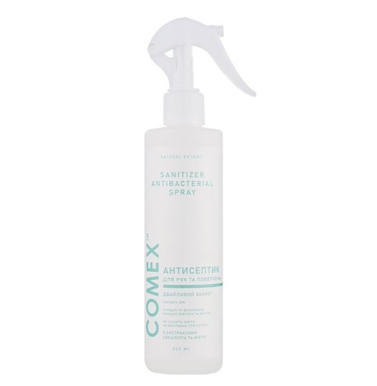 Antyseptyk do rąk i powierzchni Comex - Ostrożna ochrona z ekstraktem z eukaliptusa i mięty, 250 ml