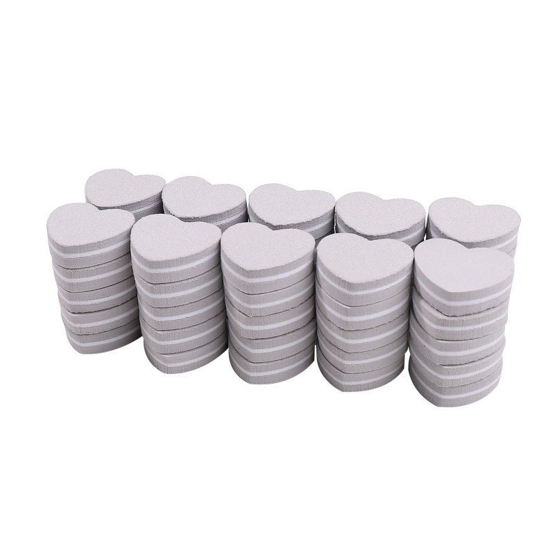 Polerka do manicure mini jednorazowa SERCE (35*42*11 mm) - szara, 1 szt.