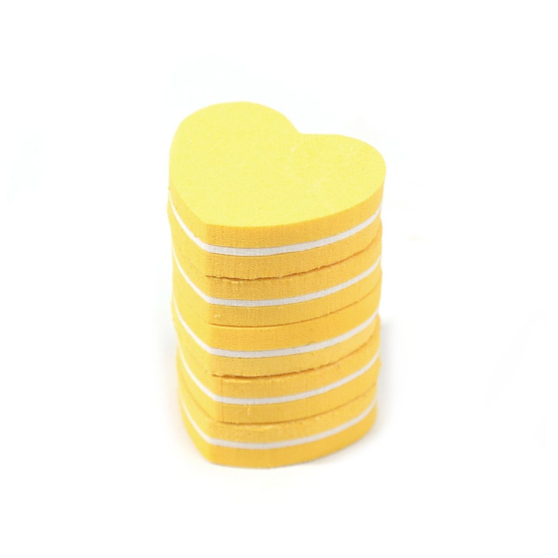 Miniaturowy jednorazowy pilnik do manicure SERCE (35*42*11 mm) - żółty, 1 szt.