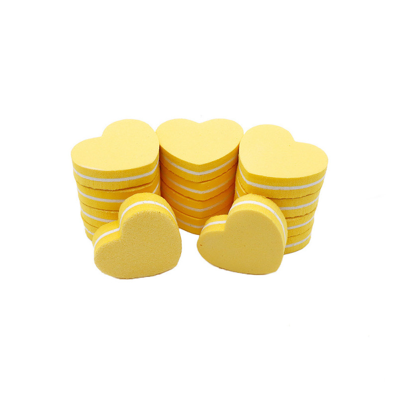 Miniaturowy jednorazowy pilnik do manicure SERCE (35*42*11 mm) - żółty, 1 szt.
