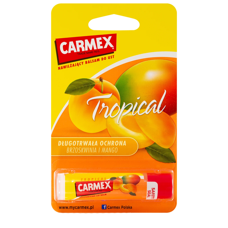 Бальзам для губ Carmex / Lip Balm Stick / Tropical Peach & Mango / (стик) / персик-манго, 4,25 г