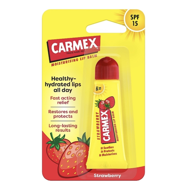 Lip balm Carmex / Lip Balm / Strawberry SPF15 / (soft tube) strawberry, 10 g
