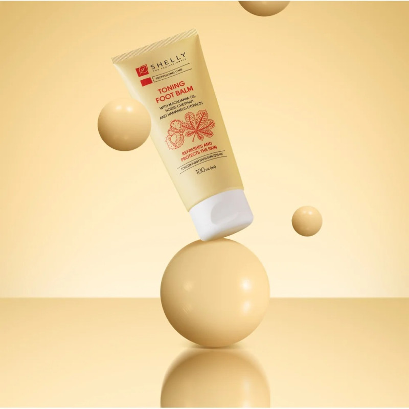 Shelly Foot Balm Toning z ekstraktami z orzechów makadamia, kasztanowca i oczaru wirginijskiego, 100 ml