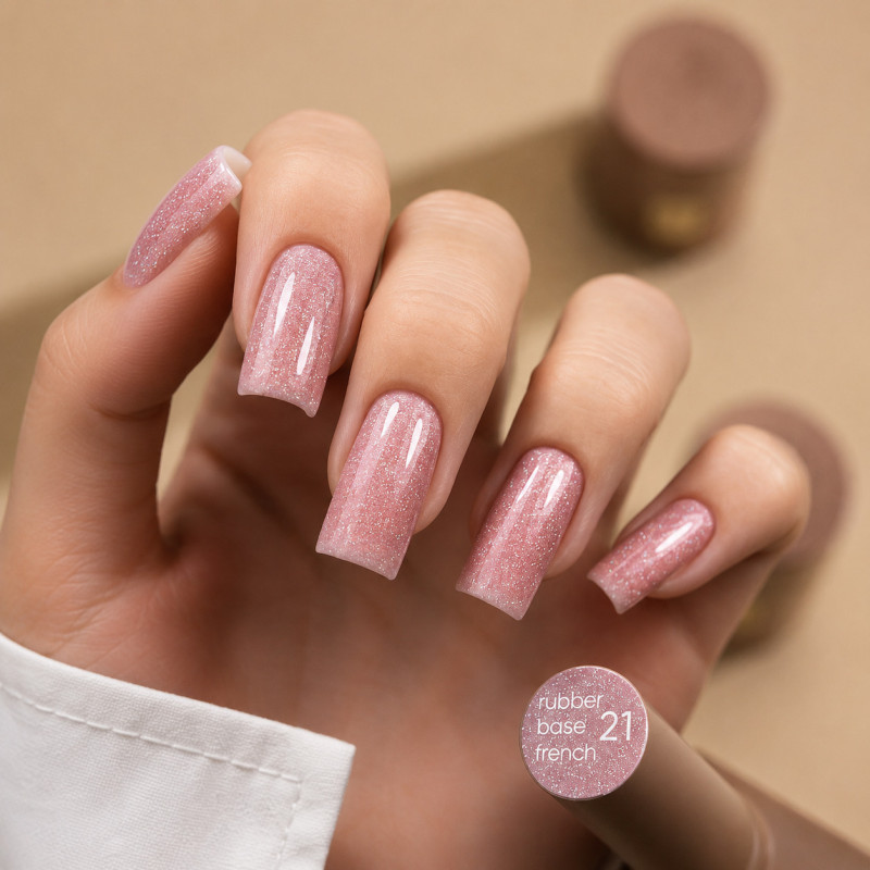 Rubber base coat for gel polish VALERI - Rubber Base French - №021, 12 ml
