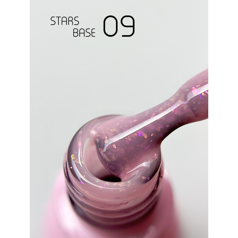 Baza z płatkami złota pod lakier hybrydowy Toki Toki / Stars Base SB09, 5 ml