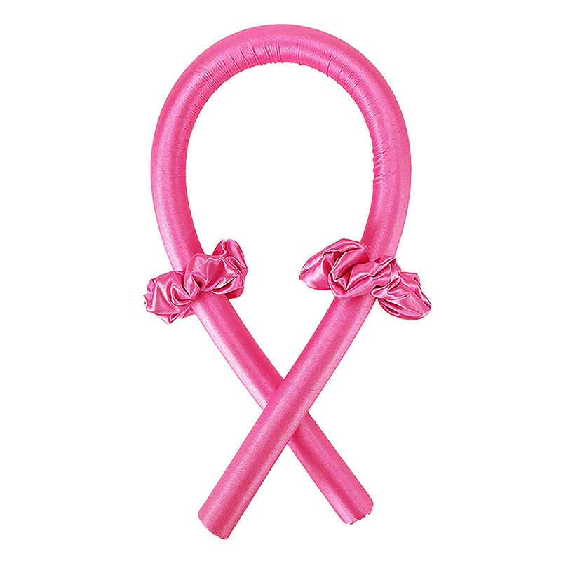 Satin soft curlers for curling hair - raspberry
