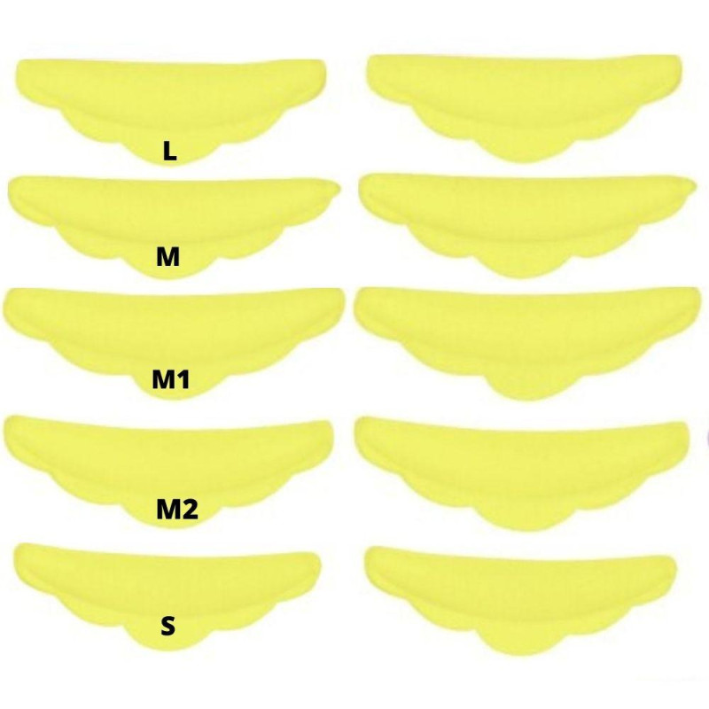 Бігуді силіконові (S+M+M1+M2+L) / ЖОВТИЙ НАБІР, 5 пар без бренду