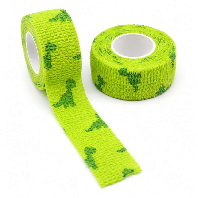 Bandaż elastyczny kohezyjny do maszynki do tatuażu (4.5 m*2.5 cm) - dinozaury MINI