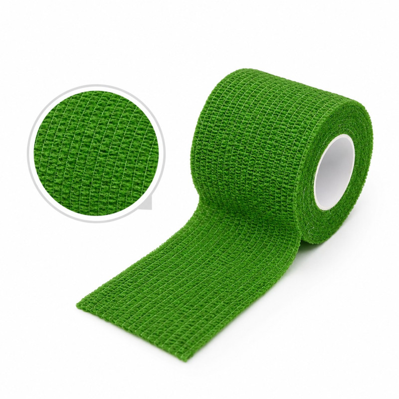 Elastic cohesive bandage for tattoo machine (4.5 m*5 cm) - dark green