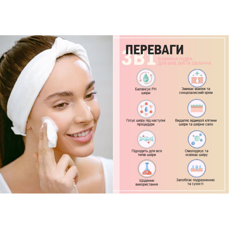Энзимная очищающая пудра для бровей и ресниц Nikk Mole Enzyme Cleanser Powder 3в1, 50 г