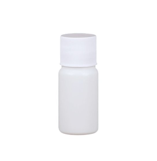 Butelka na płyn, pojemnik na kosmetyki - biała z białą pokrywką, 10 ml