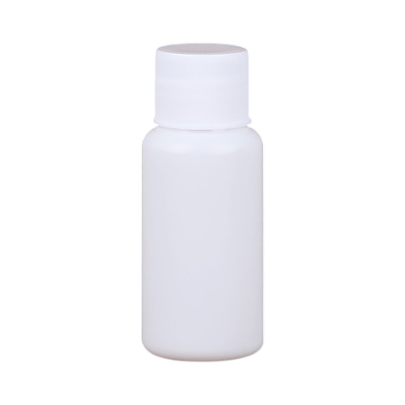 Butelka na płyn, pojemnik na kosmetyki - biała z białą nakrętką, 20 ml