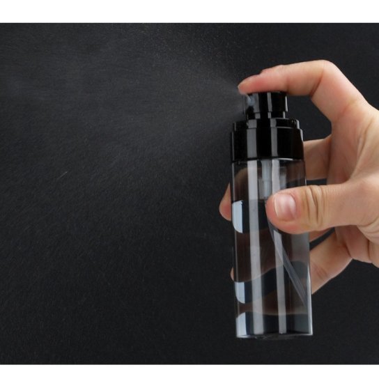 Spray bottle, fine mist spray - black and transparent, 100 ml