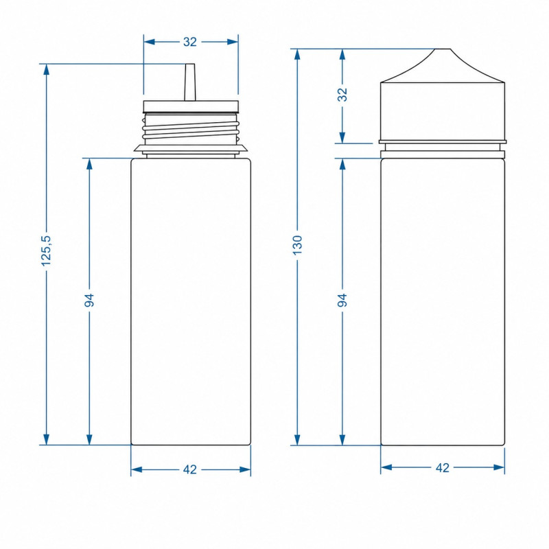 Gorilla v3 liquid bottle container - translucent black, 120 ml