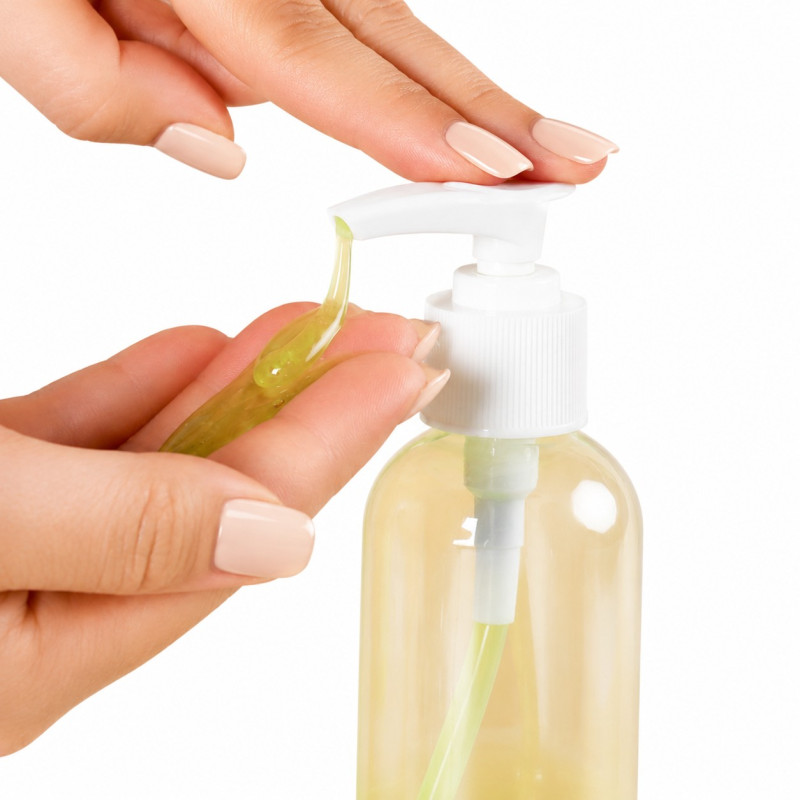 Pump bottle, cosmetic container - CLEAR with white pump, 100 ml