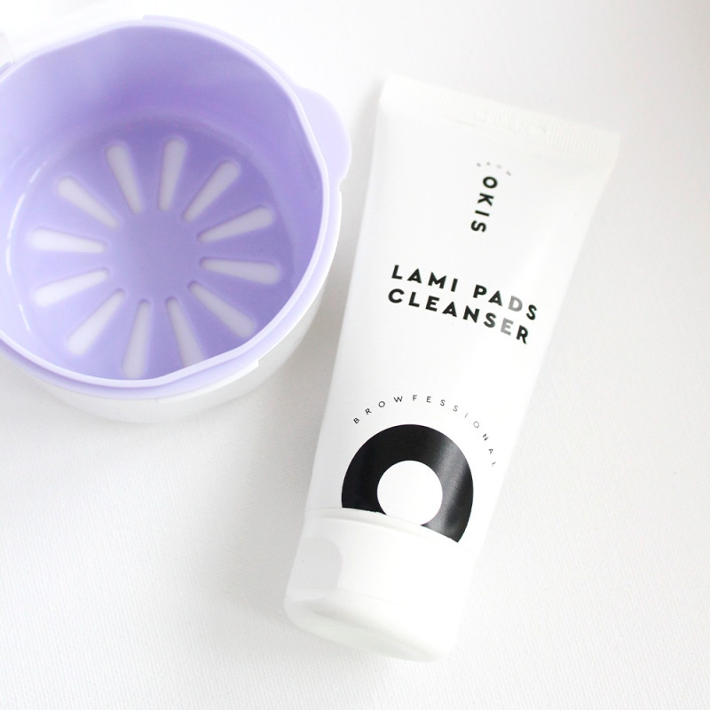 Żelowy środek dezynfekujący do czyszczenia wałków Okis Brow / Lami Pads Cleanser, 100 ml + pudełko do dezynfekcji