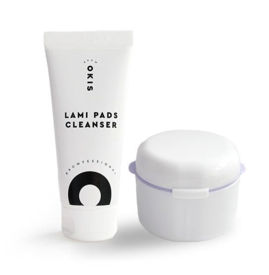 Żelowy środek dezynfekujący do czyszczenia wałków Okis Brow / Lami Pads Cleanser, 100 ml + pudełko do dezynfekcji