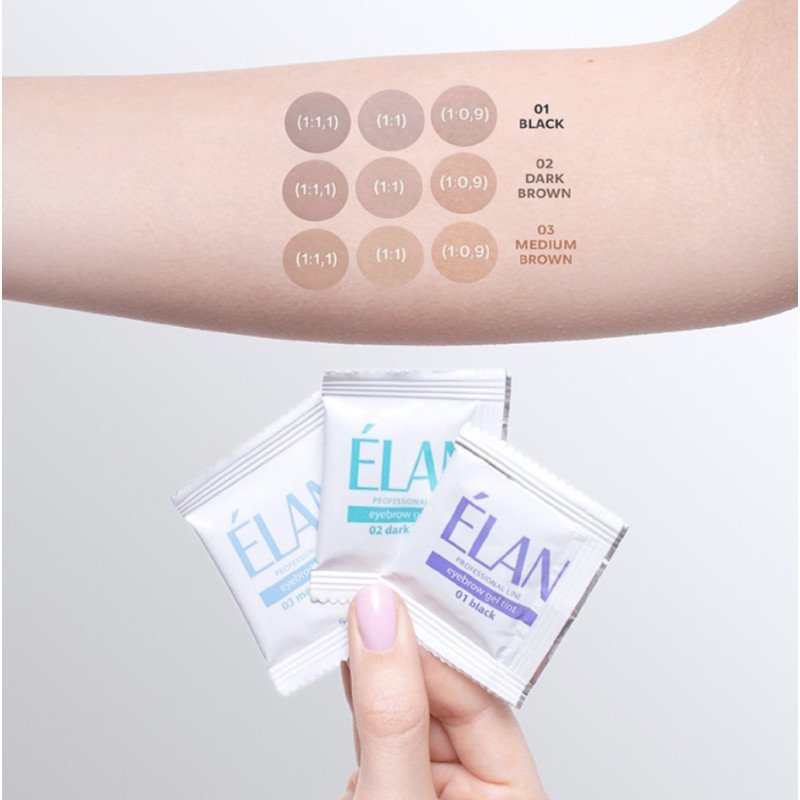Gel paint for eyebrows and eyelashes ELAN - 02 dark brown (BIG packaging)