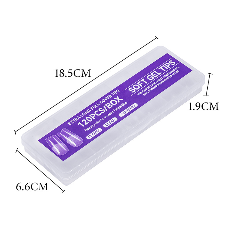 Гелеві типси для нарощування нігтів - Soft Gel Tips (V50-E02), 120 шт.