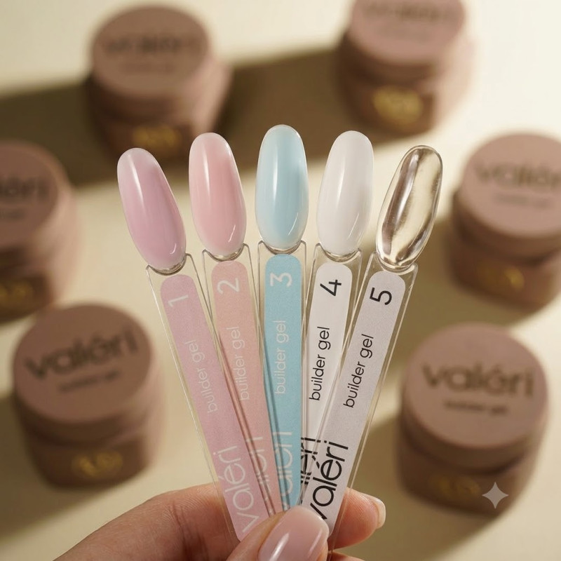 Гель для нарощування VALERI - Builder Gel - №1 Nude (світло-рожевий), баночка, 15 мл