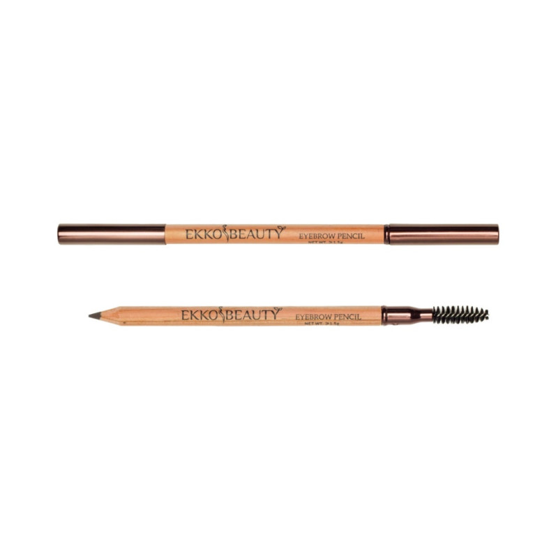 Олівець для брів восковий стійкий із щіточкою EKKOBEAUTY / Dark brown
