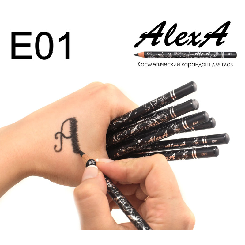 Карандаш для глаз матовый WoBs AlexA / E01 (черный)