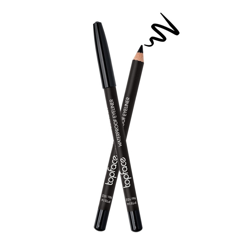 Карандаш для глаз водостойкий TopFace / Waterproof Eyeliner (PT614) / 102 – черный