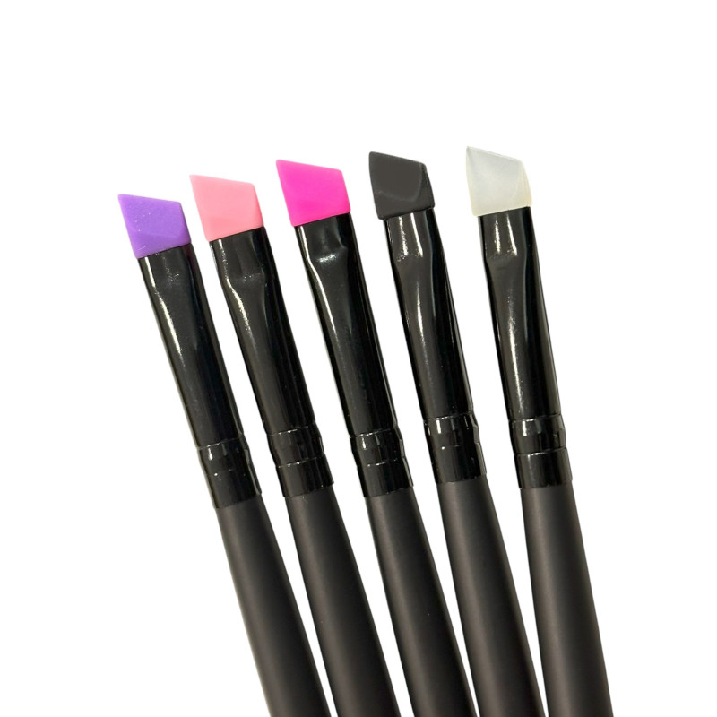 Eyebrow brush beveled silicone - transparent