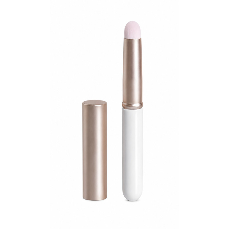 Multifunctional cosmetic brush with cap, white