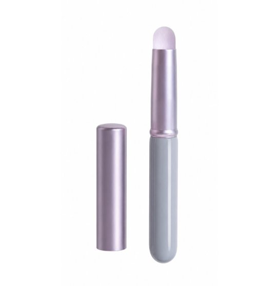 Multifunctional cosmetic brush with cap, purple