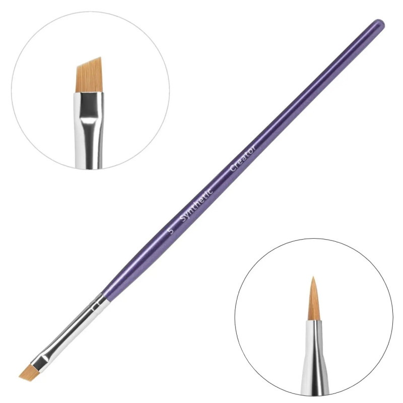 Synthetic CREATOR Angled Eyebrow Brush - Blue Handle #5