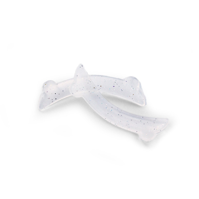 Eyelash lamination compensators with Okis Brow ears - transparent with glitter, 1 pair