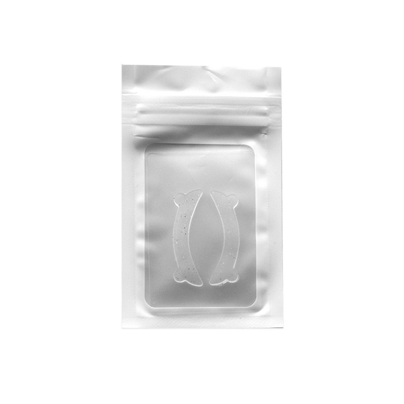Eyelash lamination compensators with Okis Brow ears - transparent with glitter, 1 pair