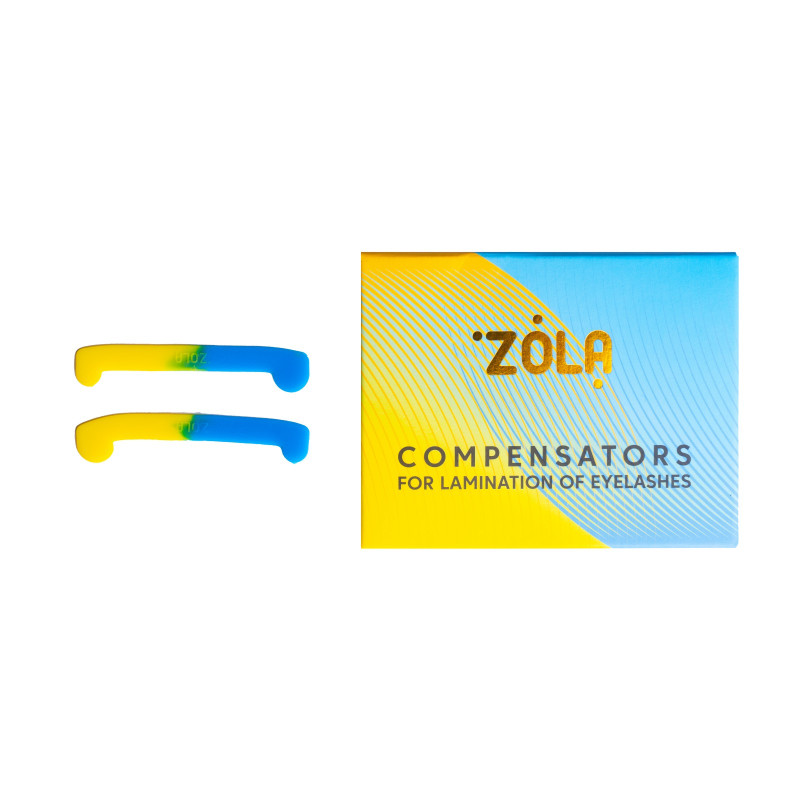 Компенсатори для ламінування вій ZOLA / Compensators For Lamination / жовто-блакитні, 1 пара