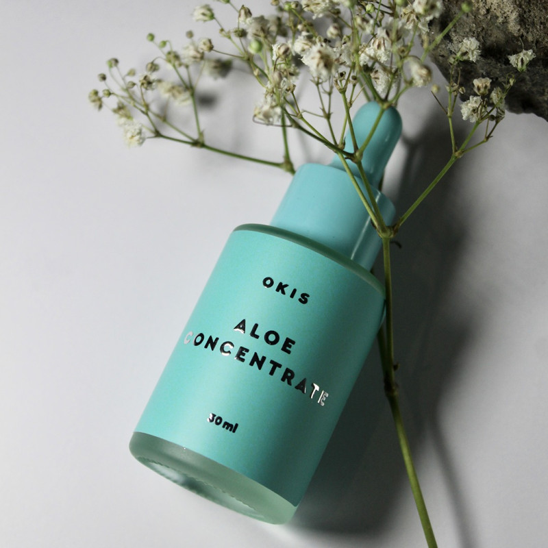 Koncentrat aloesowy do głębokiego nawilżenia brwi i rzęs Okis Brow (z brokatem), 30 ml