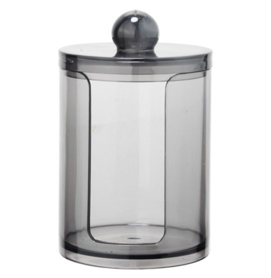 Pojemnik-organizator na płatki kosmetyczne / okrągły mini cylinder (z wgłębieniem) / czarny