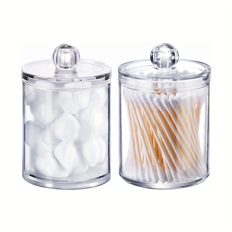 Container organizer for cotton swabs (disks) round mini / transparent
