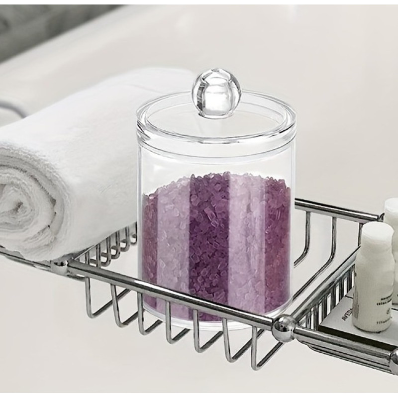 Container organizer for cotton swabs (disks) round mini / transparent