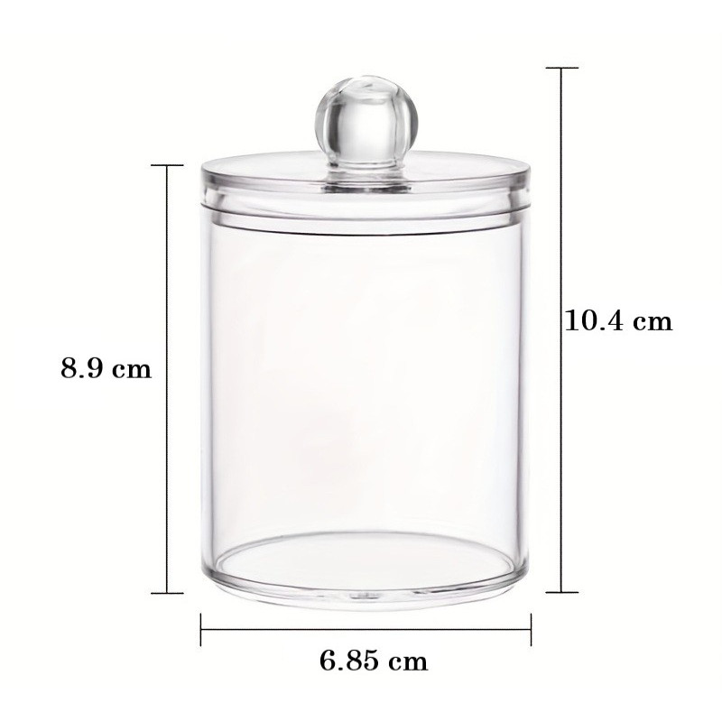 Container organizer for cotton swabs (disks) round mini / transparent